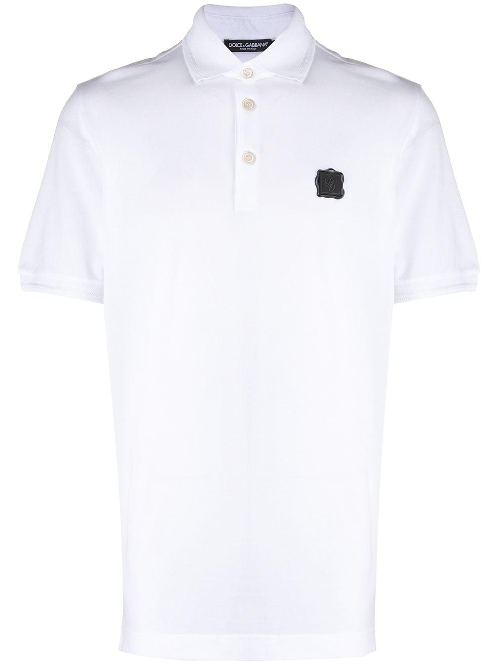 Dolce & Gabbana Cotton Dg Patch Polo Shirt in White for Men - Lyst