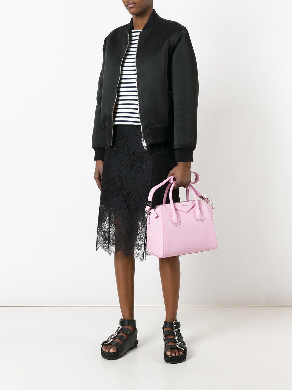 Givenchy Antigona Mini Leather Tote in Pink | Lyst