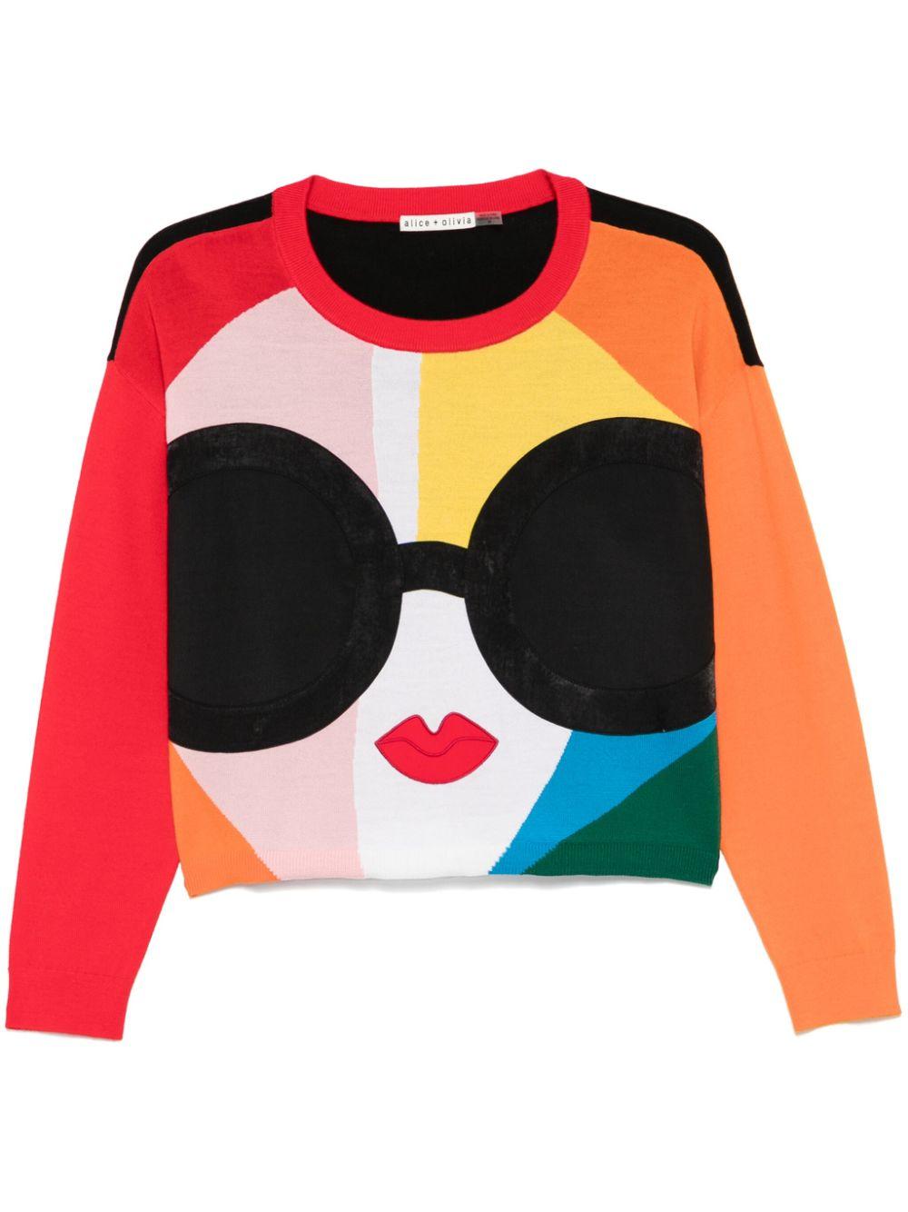 Alice + Olivia レディース レッド Gleeson Staceface セーター  