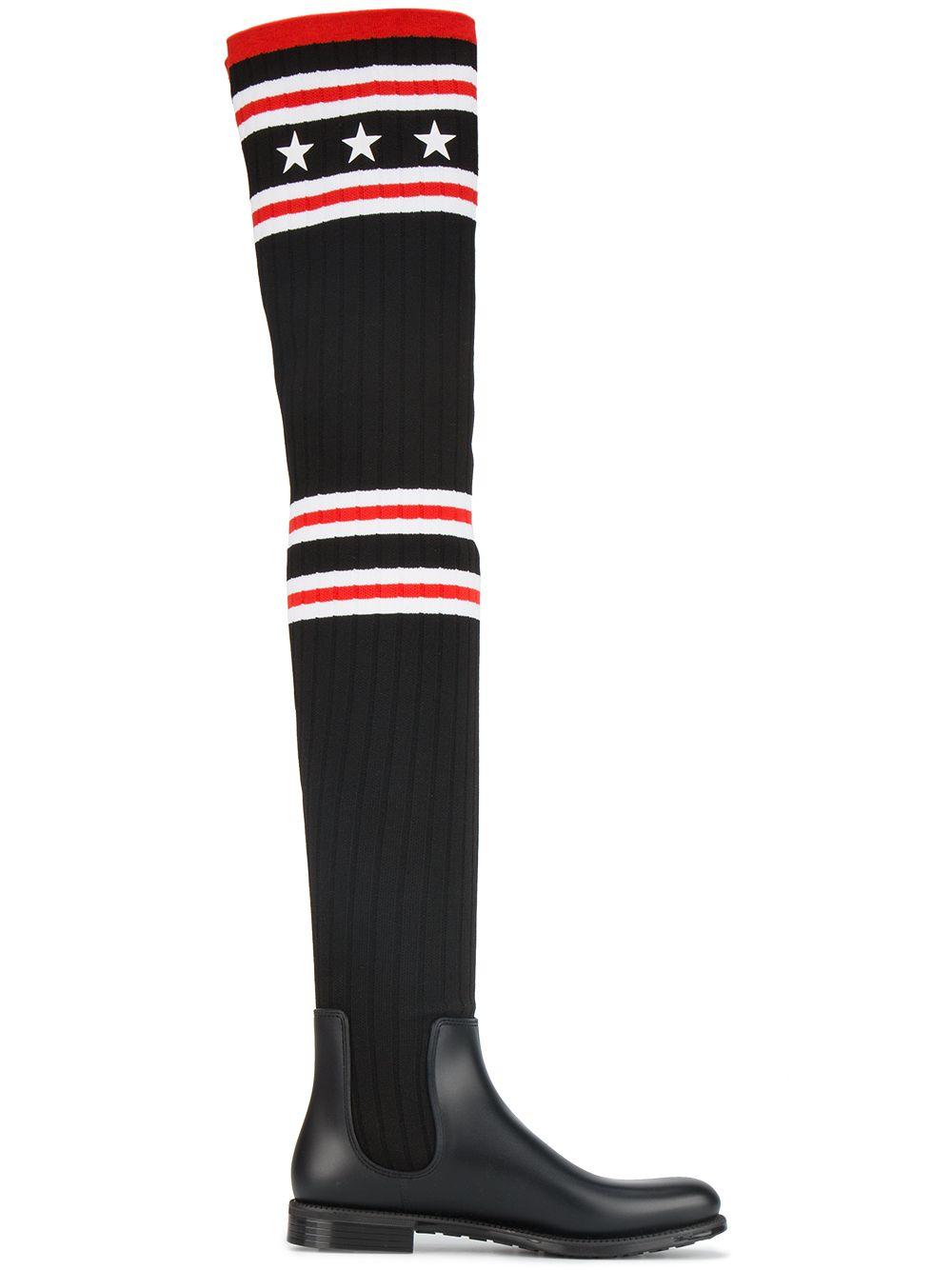 Givenchy Knitted Over-the-knee Boots in Black | Lyst