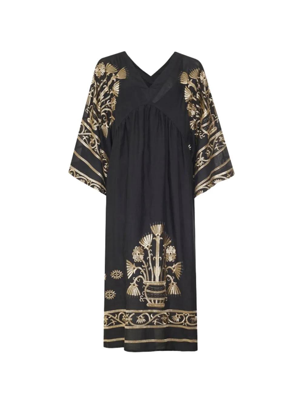 kori dress design GREEK ARCHAIC KORI Embroidered Mini Dress