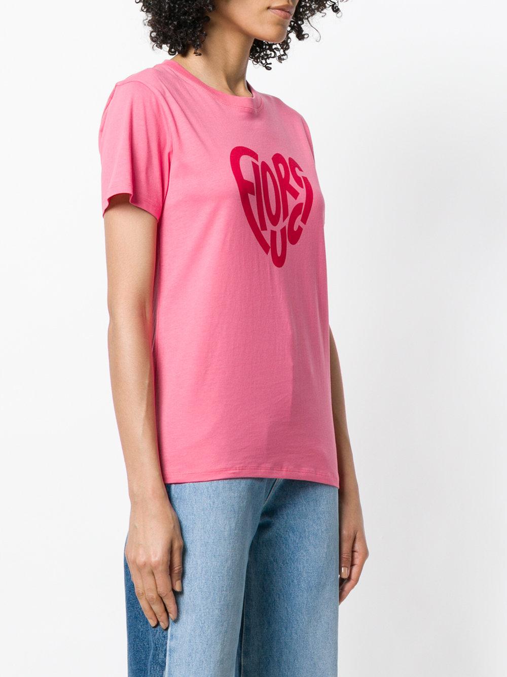 kom over Stoop endnu engang Fiorucci Heart Logo Print T-shirt in Pink | Lyst