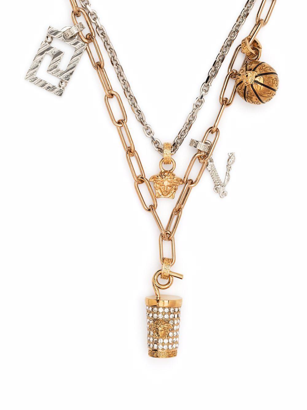 Versace Halskette mit Anhänger in Mettallic - Lyst