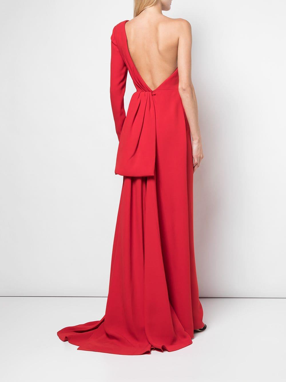 Vestido de fiesta con una sola manga Carolina Herrera de color Rojo |