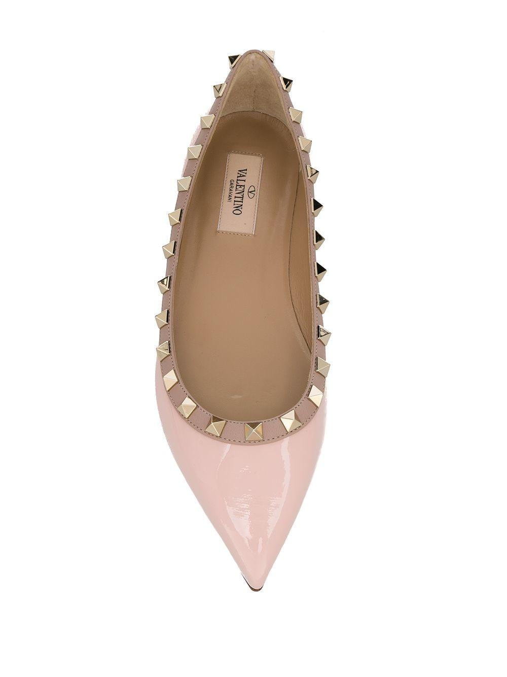 valentino rockstud ballerina pink