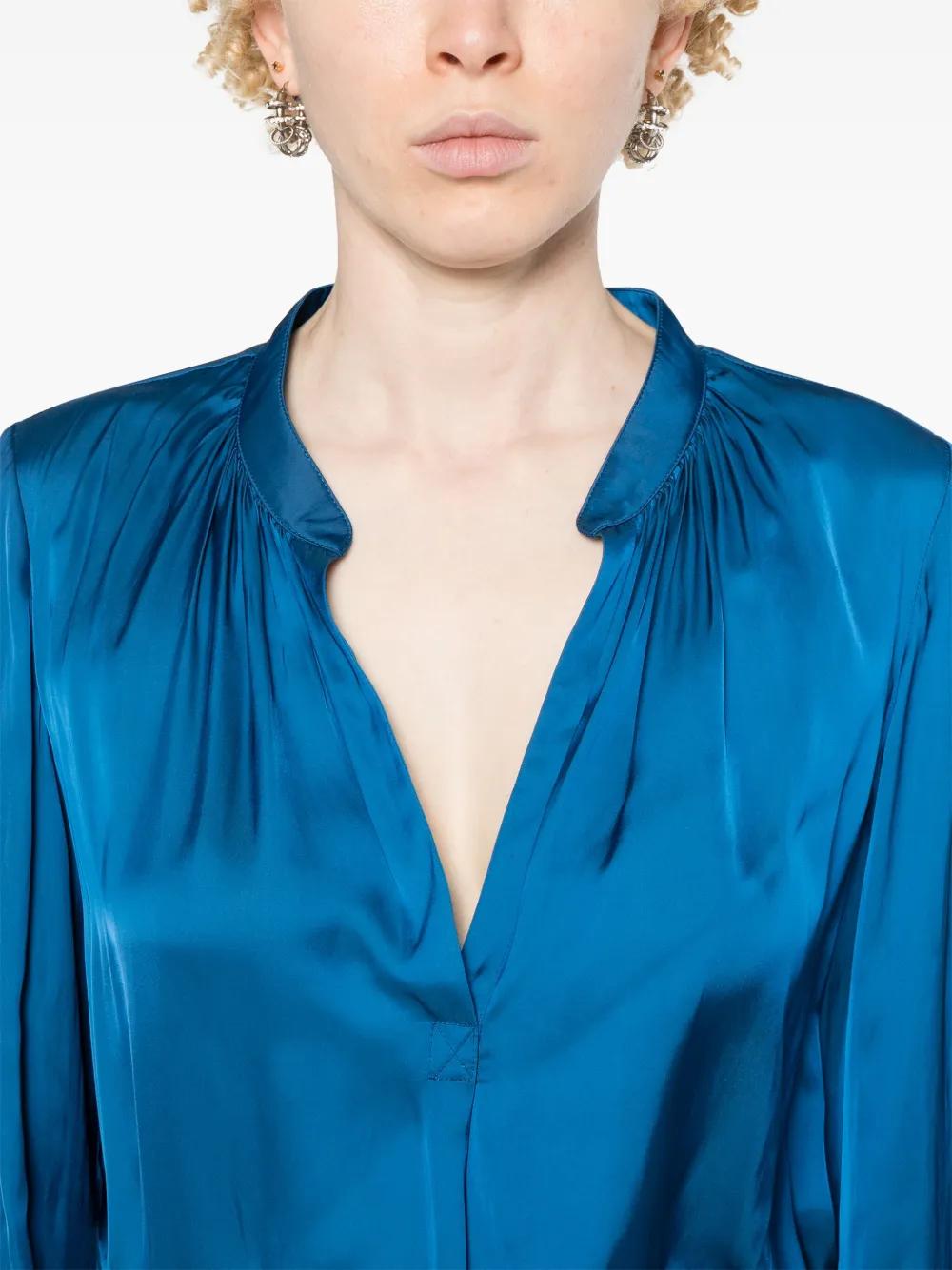 Zadig \u0026 Voltaire Tink Satin Blouse in Blue | Lyst UK