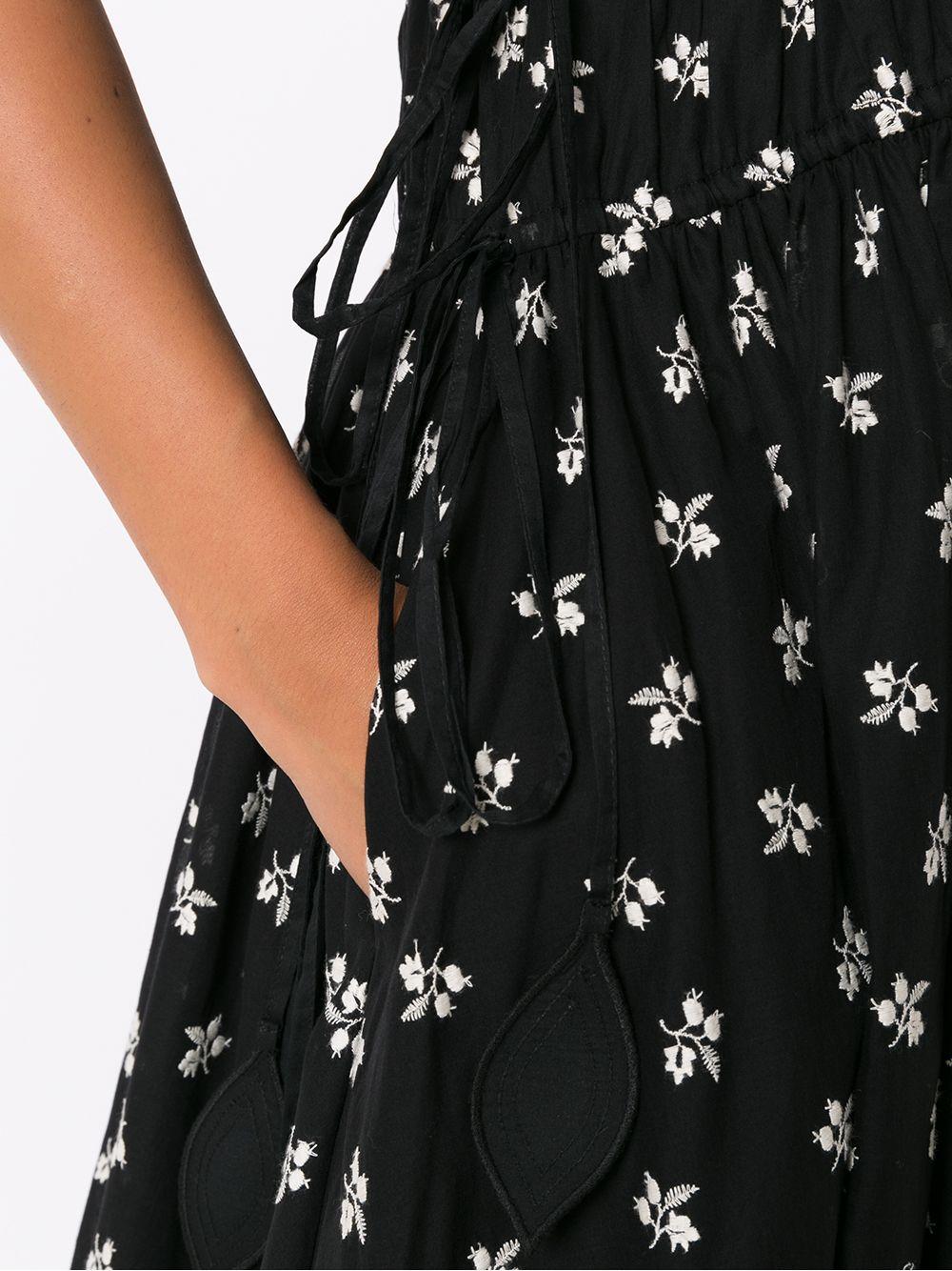 black tory burch dress Tory Burch Dress Womens 8 Black Silk Short Sleeve Embroidered Blouson Short main image 1