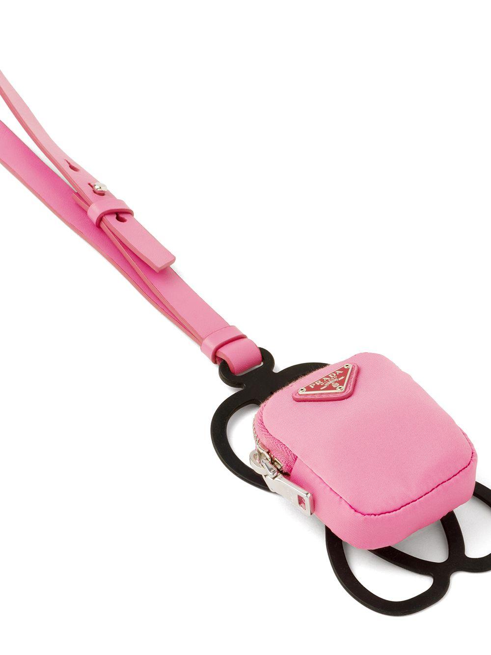 Prada Leather Iphone Airpods Holder Case in Pink | Lyst