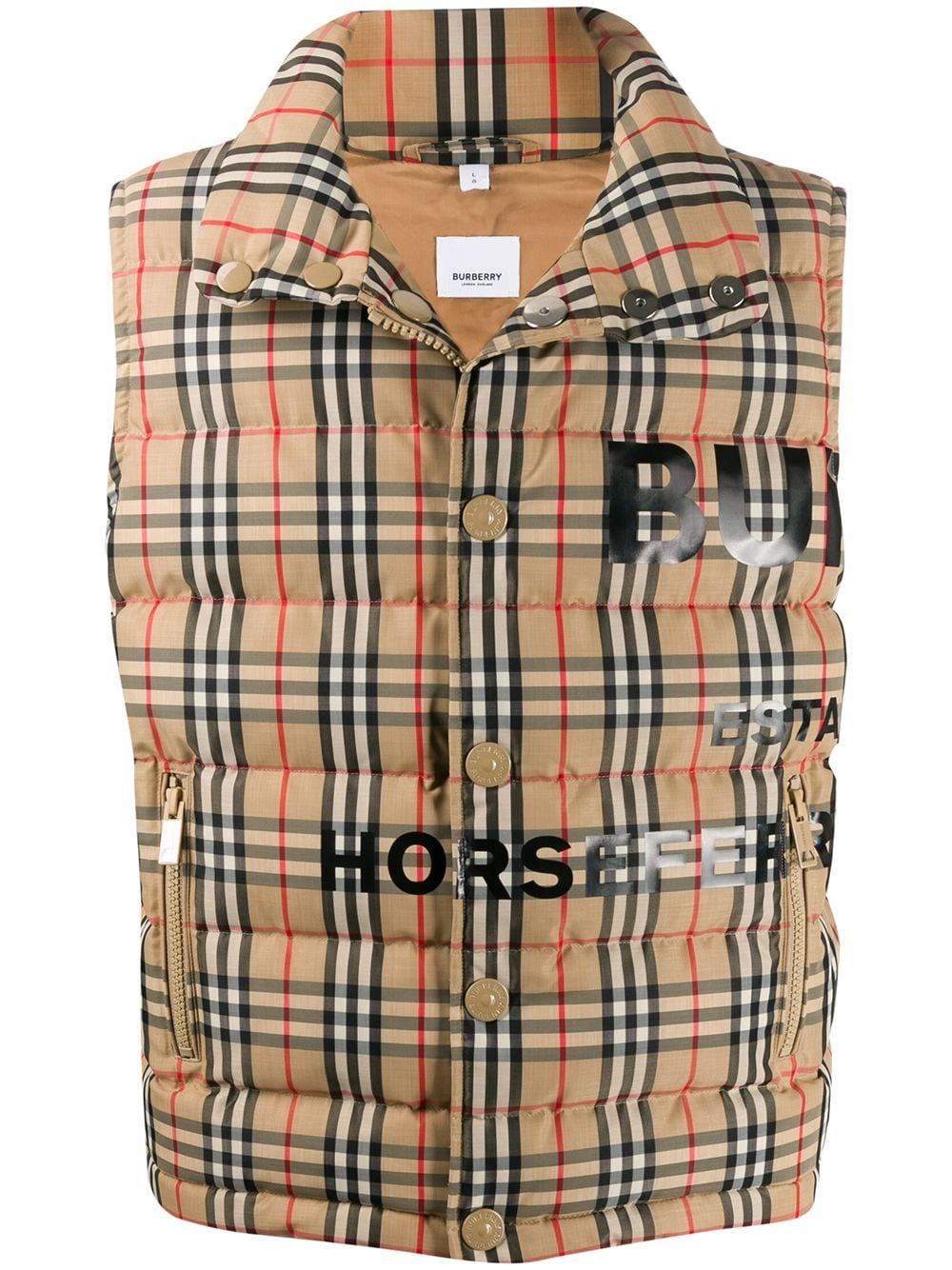 Burberry Checked Logo Gilet for Men - Lyst