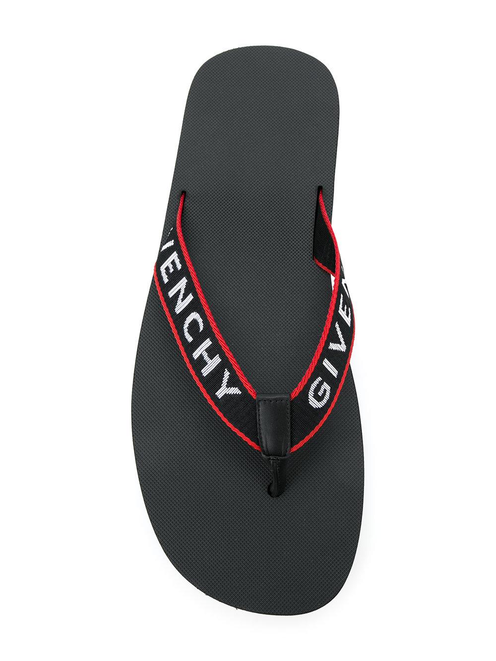 Givenchy Rubber Logo Strap Flip Flops in Black for Men - Lyst