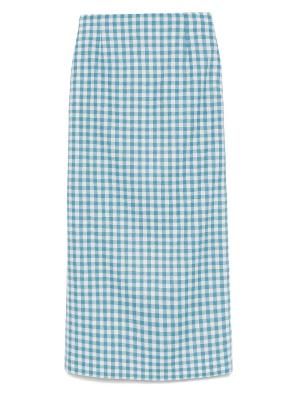 【関税込み】AURALEE ブルー ラムスエード ミディアムスカート 関税込み】AURALEE ブルー ラムスエード ミディアムスカート