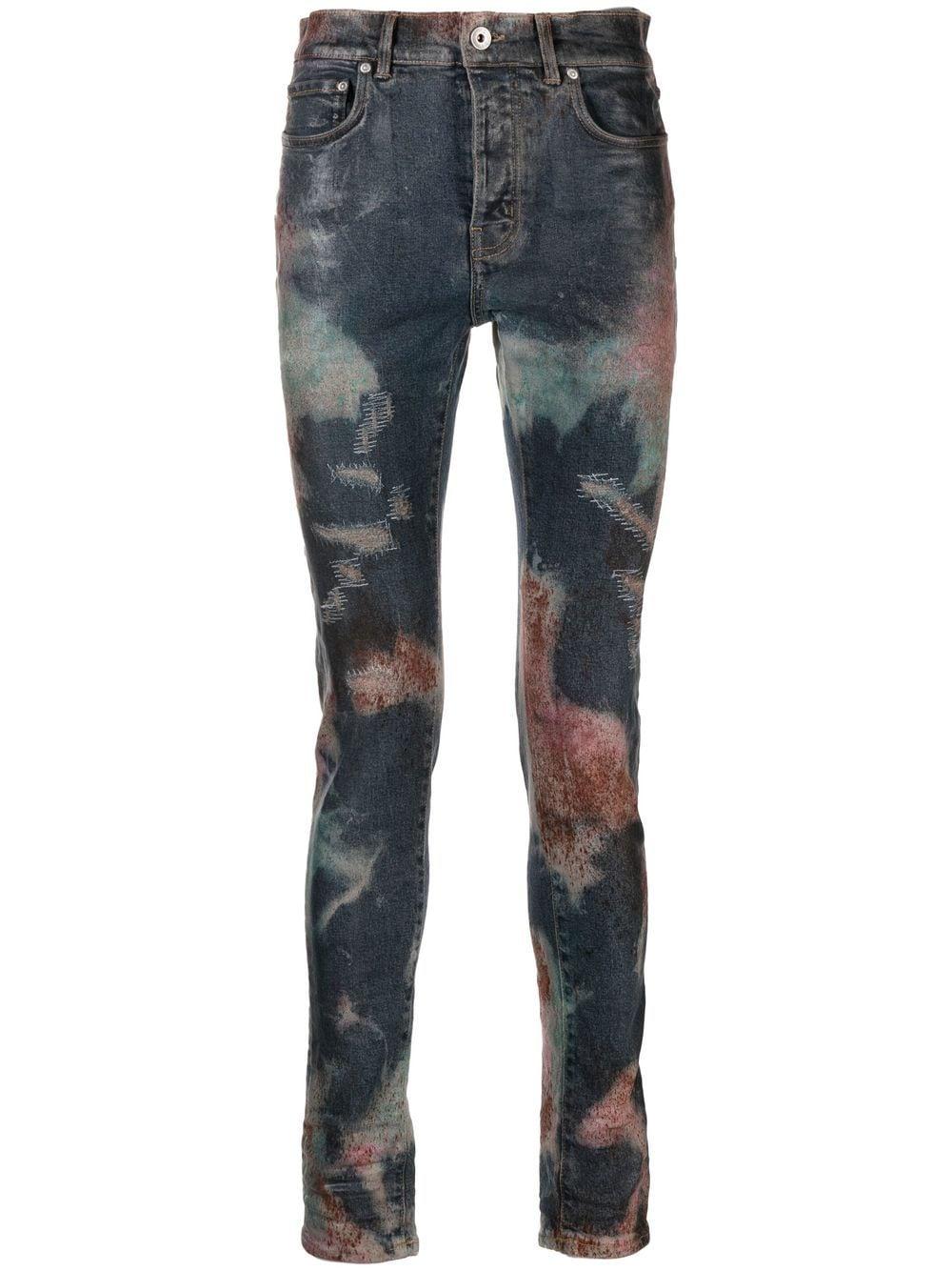Purple Brand Spray-pattern Slim-fit Jeans in Blue for Men | Lyst