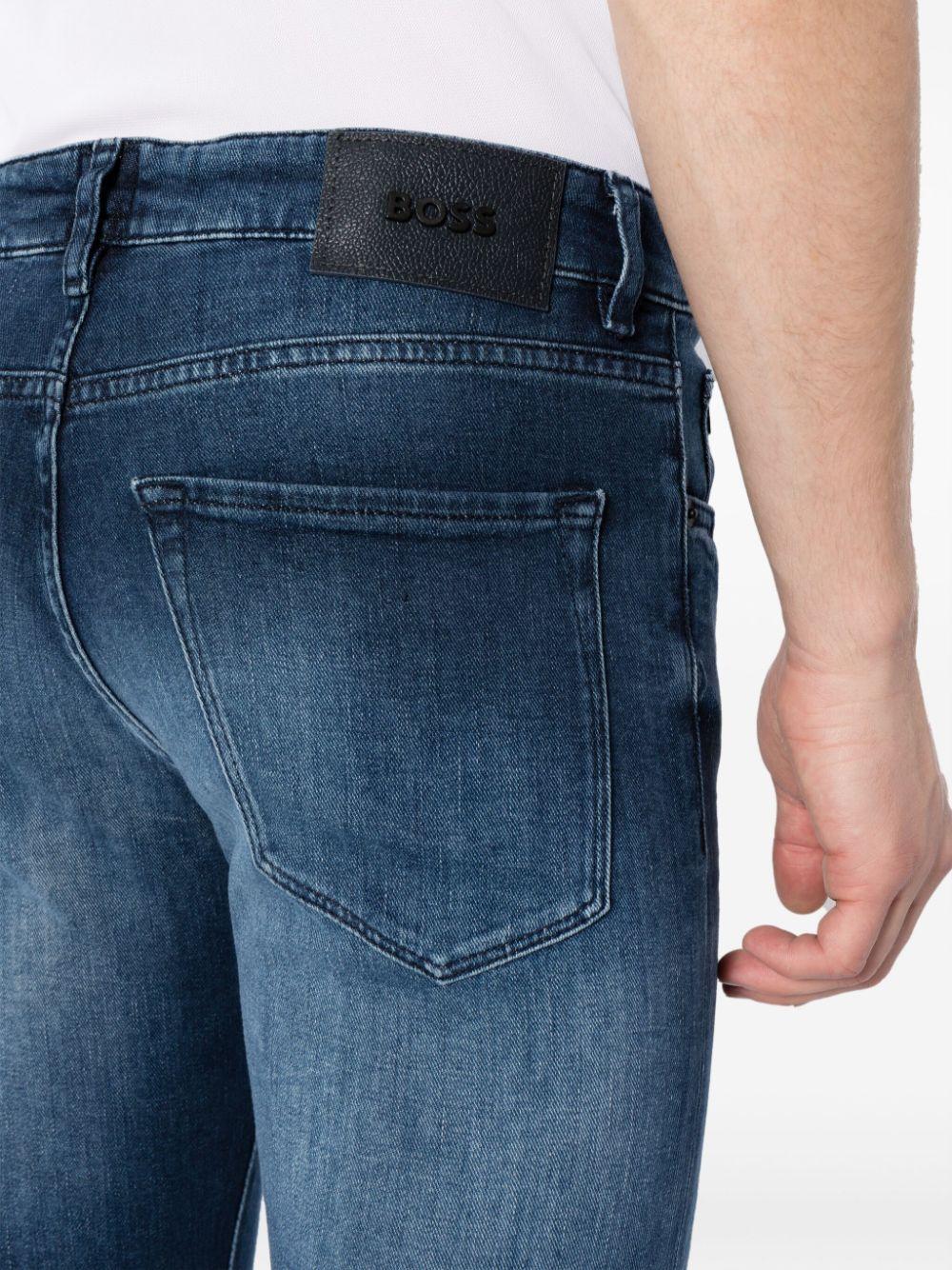 BOSS by HUGO BOSS Logo-patch Straight-leg Jeans in Blue for Men | Lyst