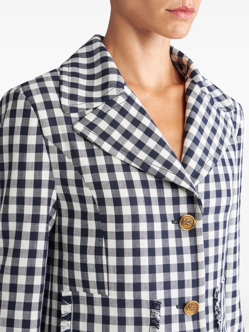 Etro Gingham-Check Short Jacket in Black Lyst UK