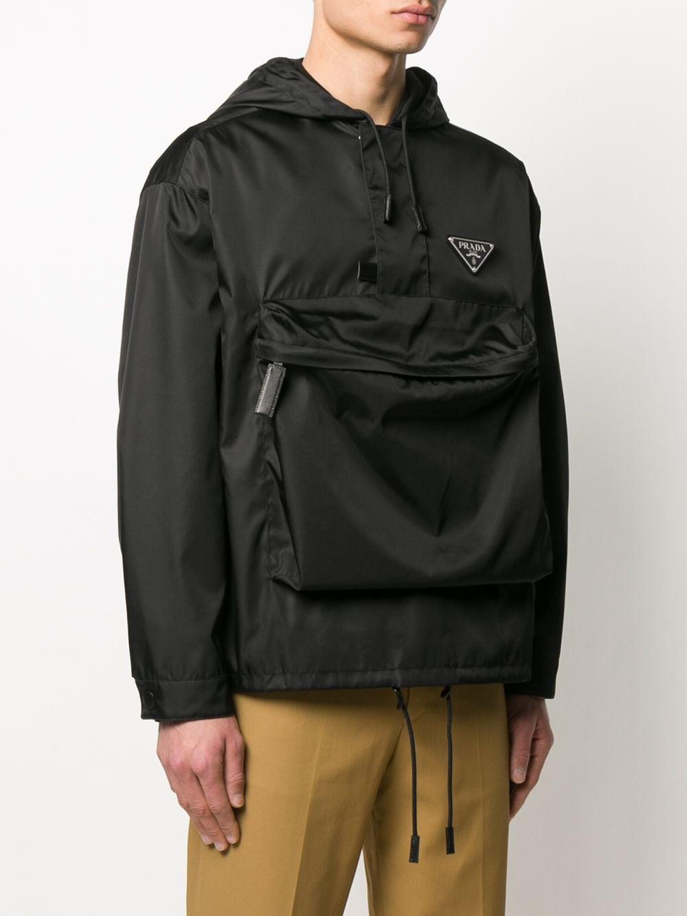 Prada Large Pocket Windbreaker Jacket in Black for Men | Lyst