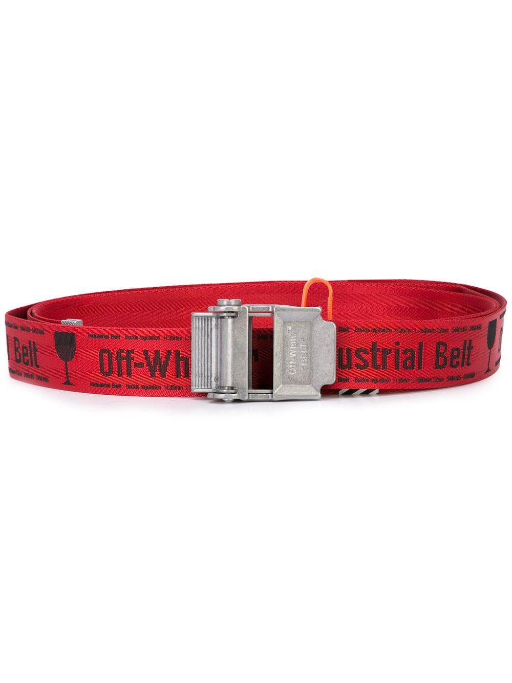 Off-White c/o Virgil Abloh Synthetic Industrial Logo Print Belt in Red ...