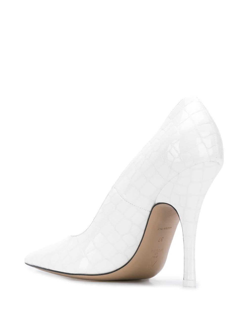 white croc heels