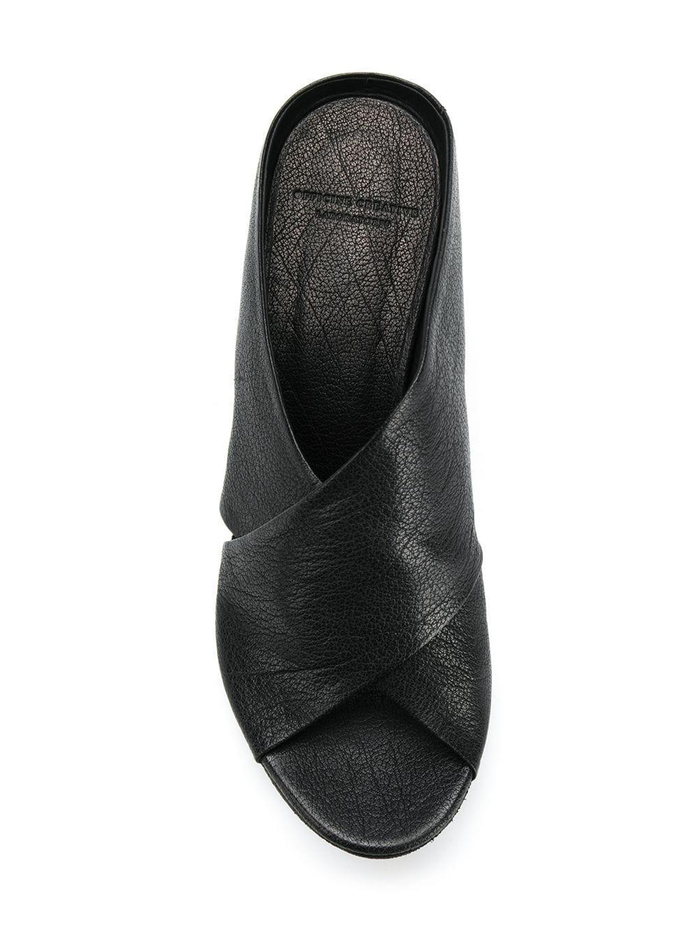 leather open toe mules