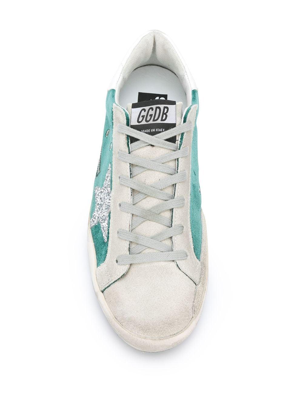 Golden Goose Deluxe Brand Samt Superstar Sneakers In Grun Lyst