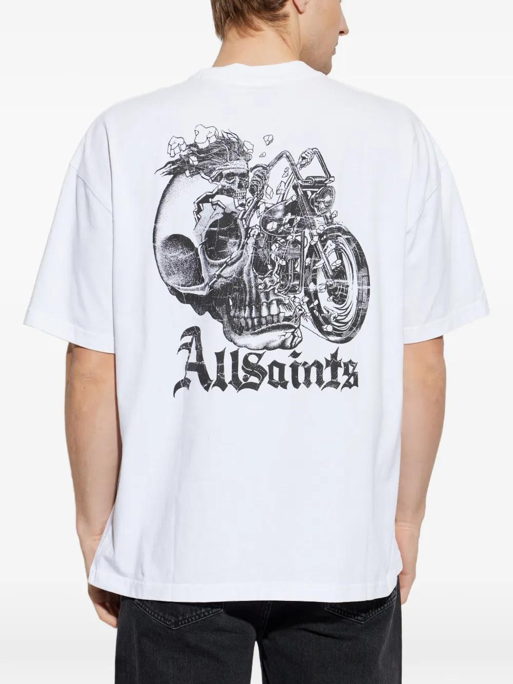 Maglietta Uomo AllSaints Manica Corta - Cotone Girocollo Tinta Unita - Foto 4