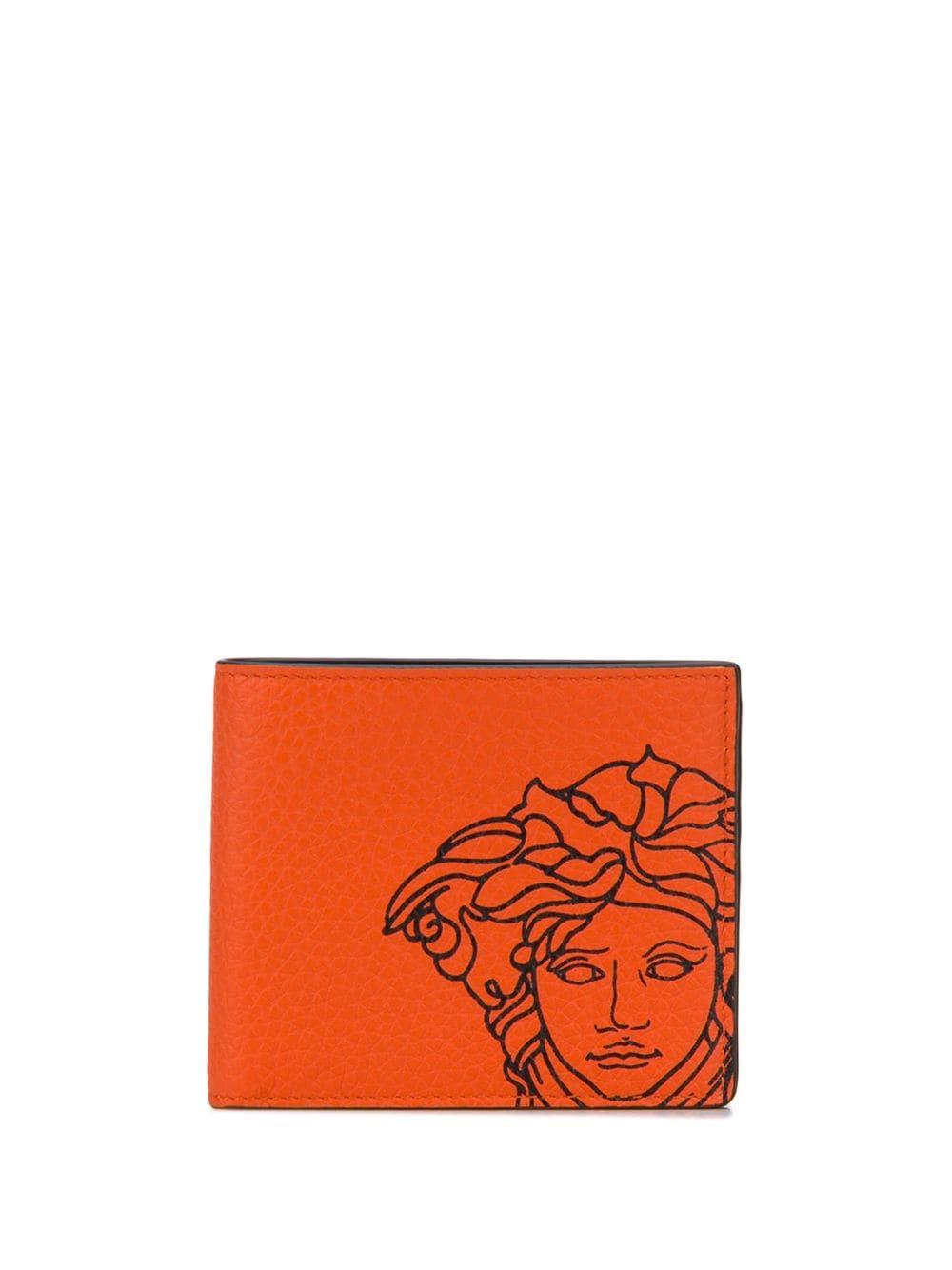 Versace Pop Medusa Bifold Wallet in Orange for Men