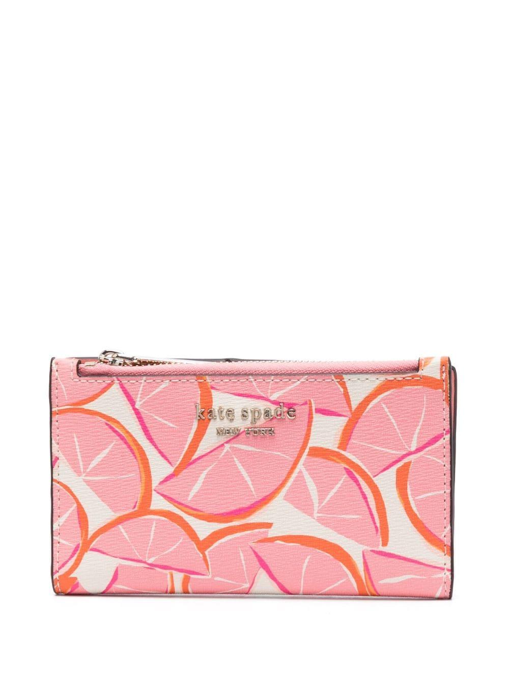 Kate Spade Fruit-print Bifold Wallet in Pink