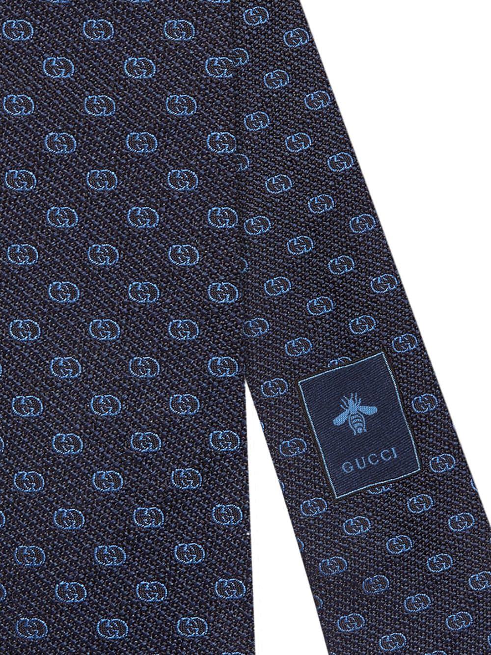 Gucci Silk GG Pattern Tie in Blue for Men - Lyst