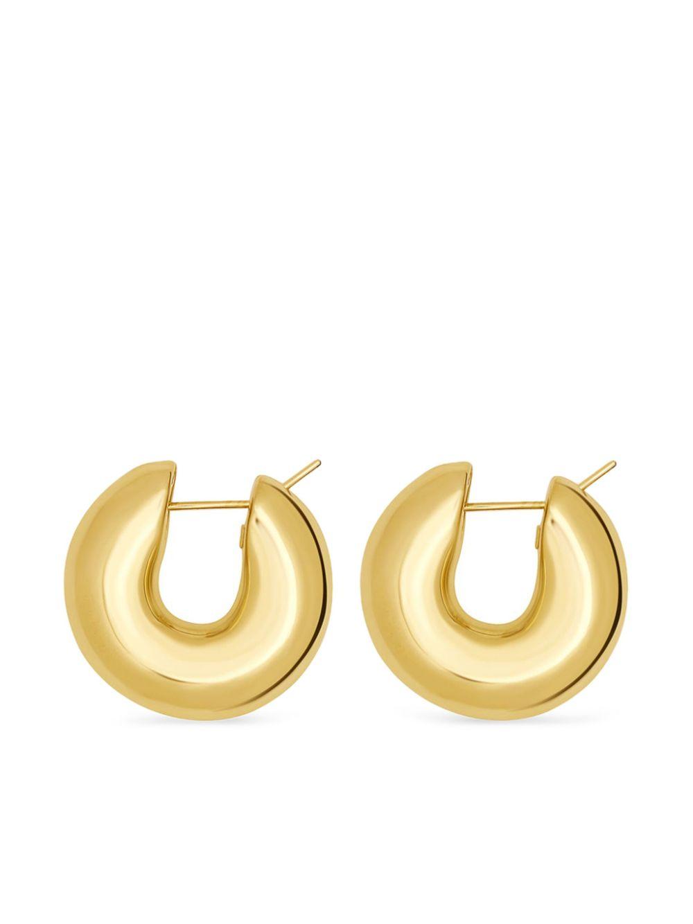 Jewels Aficionado レディース メタリック フープピアス 18kイエロー 