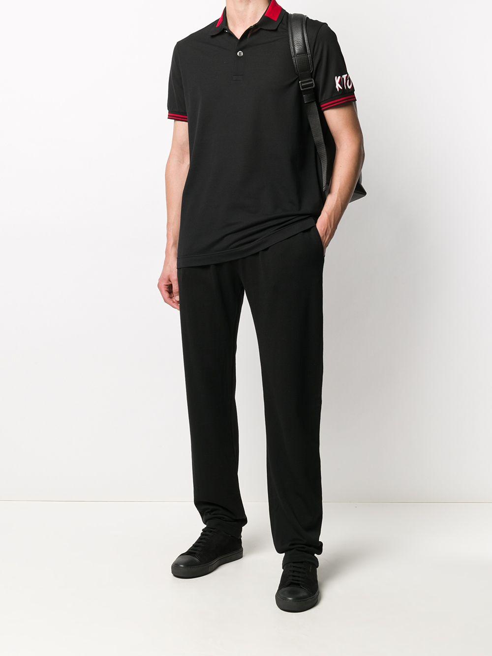 Kiton Cotton Logo-print Polo Shirt in Black for Men - Lyst
