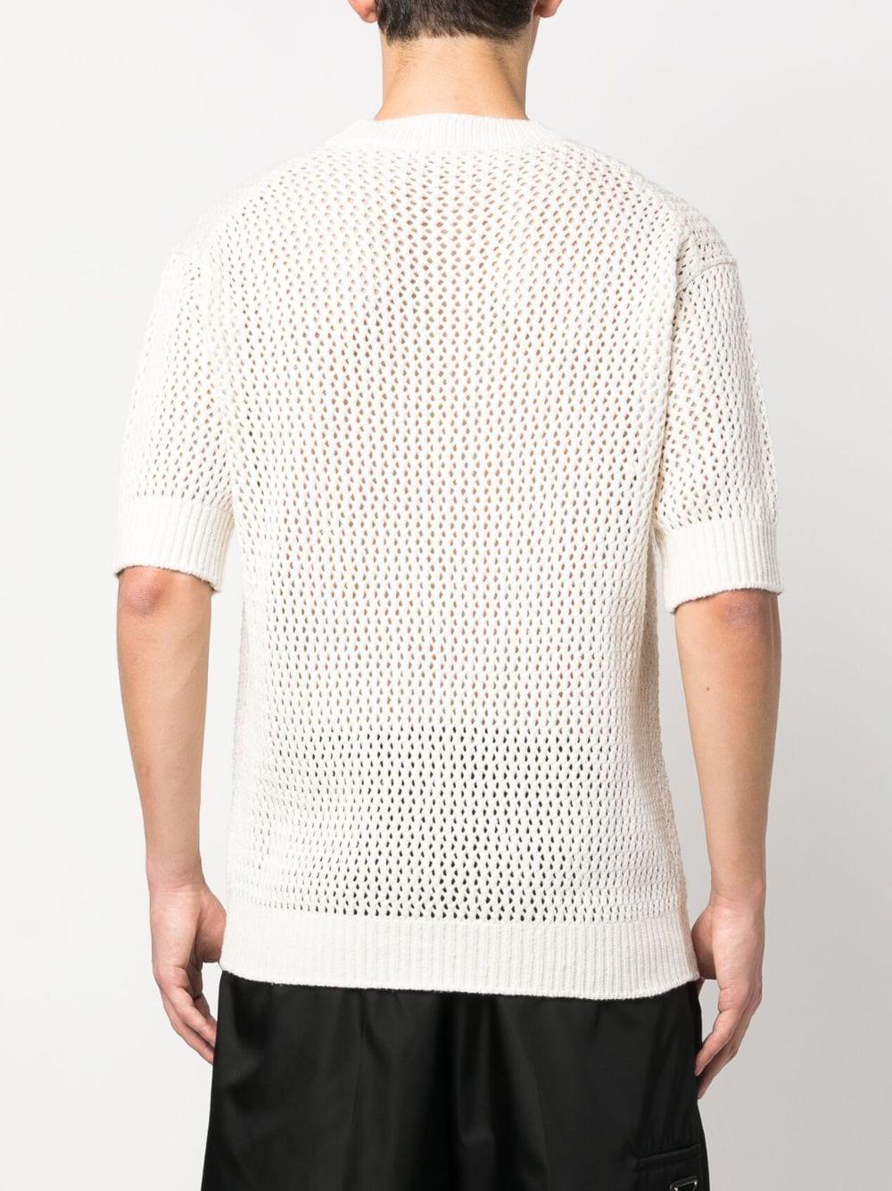 Prada Crochet-Knit Silk T-Shirt in White for Men | Lyst UK