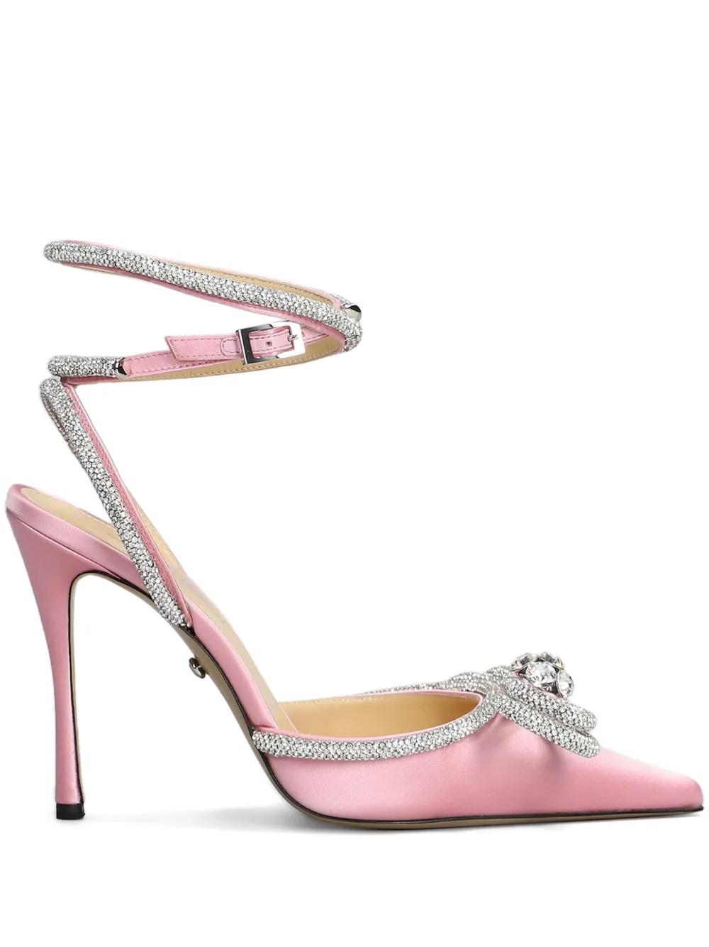 【関税込み】MACH & MACH ピンク Le Cadeau 95 ヒールサンダル MACH & MACH Le Cadeau crystal-embellished satin sandals