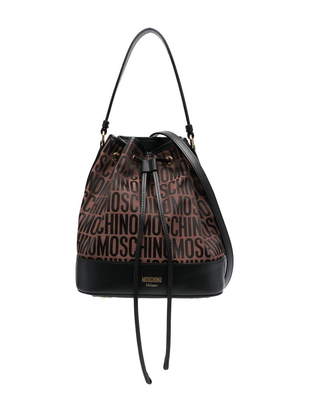 Moschino Logo-motif Bucket Bag in Black | Lyst