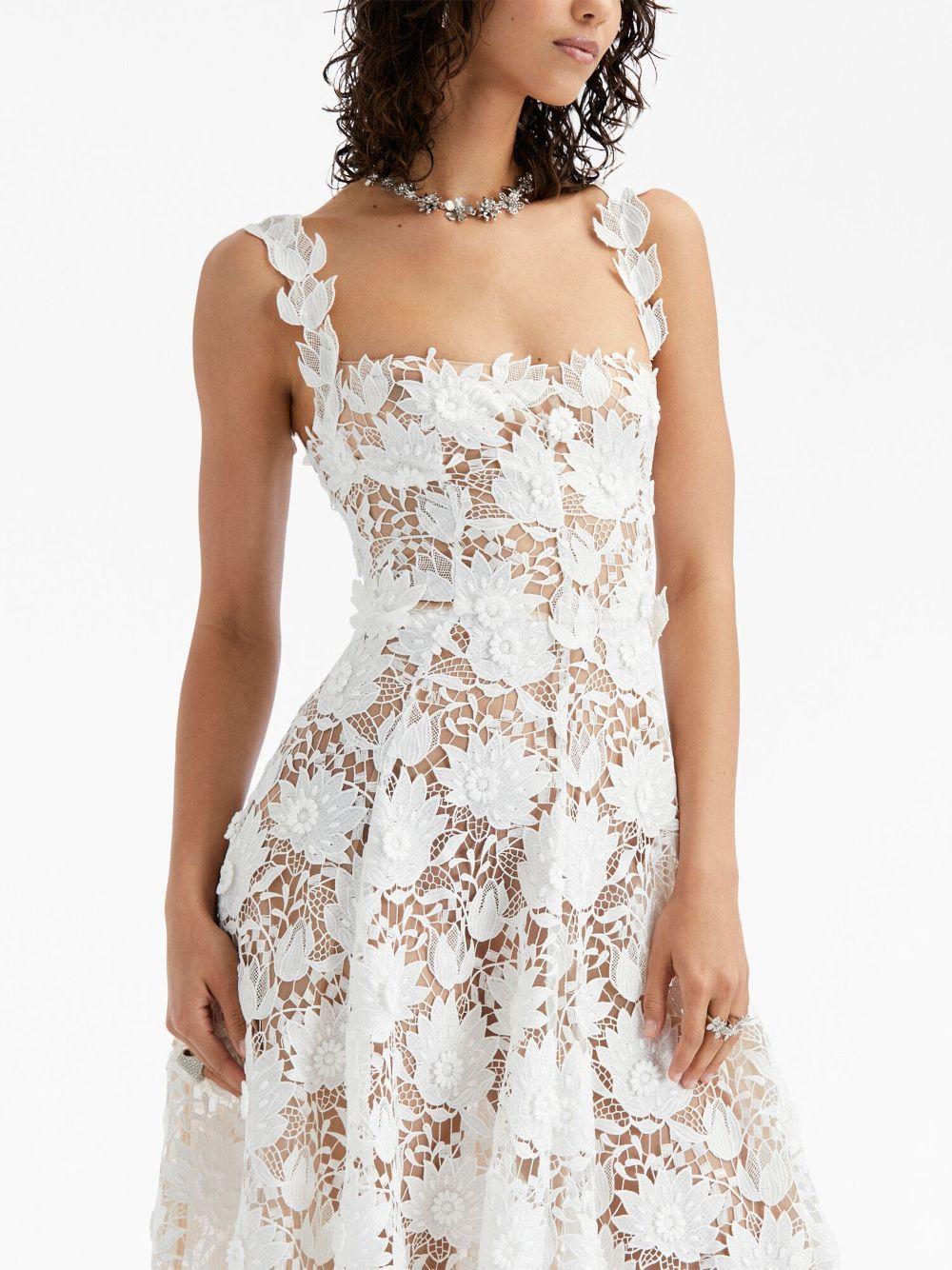 Oscar de la Renta Water Lily Guipure Lace Dress in White | Lyst