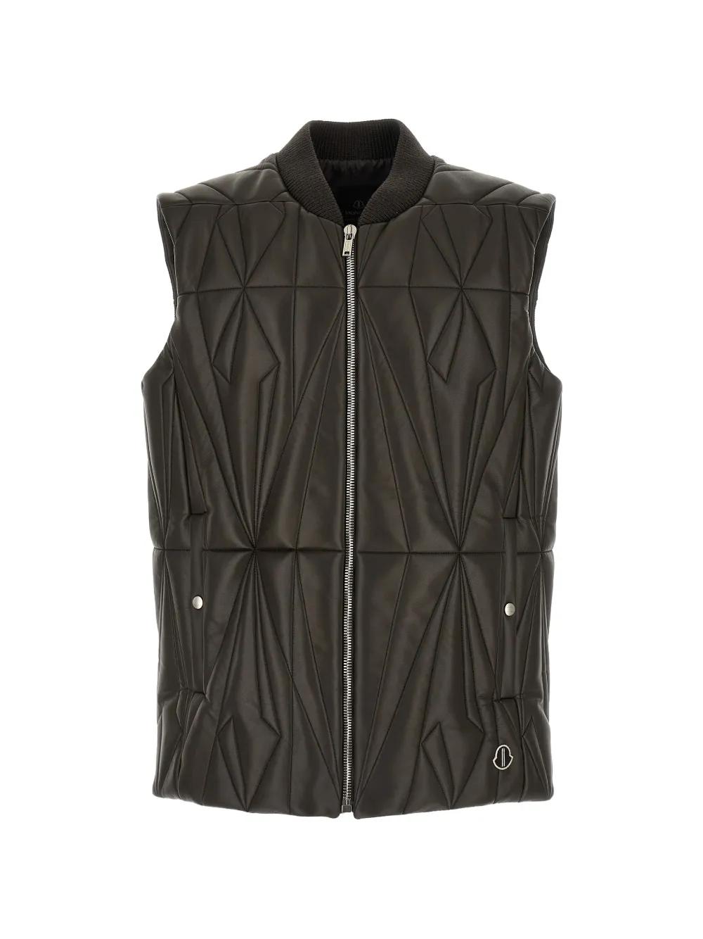 メンズ Moncler X Moncler キルティングレザーベスト ブラック | Lyst