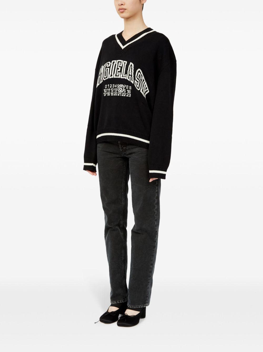 MM6 by Maison Martin Margiela レディース ブルー Vネック セーター 