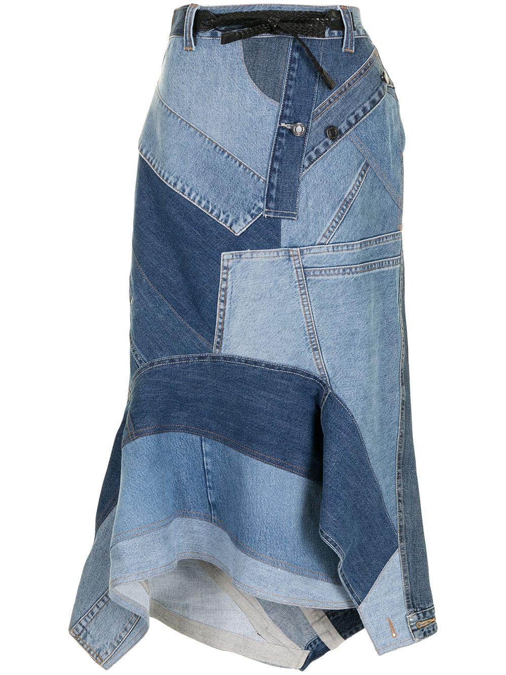 Jupe en jean design patchwork Tom Ford en coloris Bleu Lyst