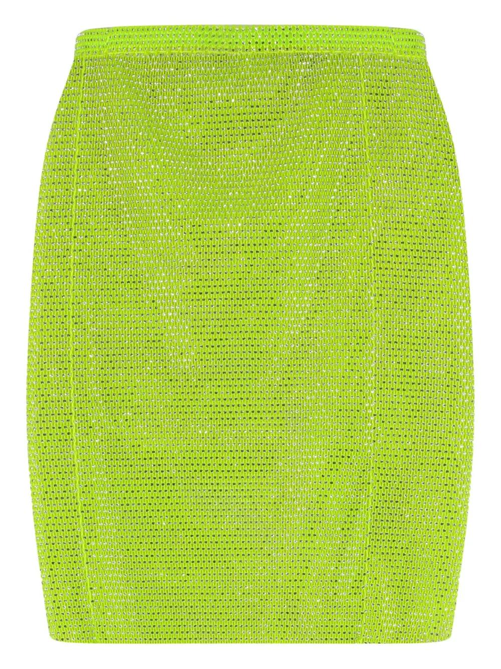 ミニスカート SANTA BRANDS Acid green mesh mini skirt Sexy Solid Bodycon Mini Skirt Green Women Skirts (Women's