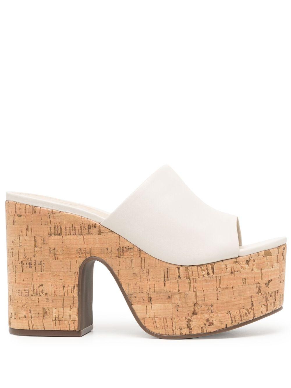 SCHUTZ SHOES 120mm Wedge Sandals in Natural | Lyst