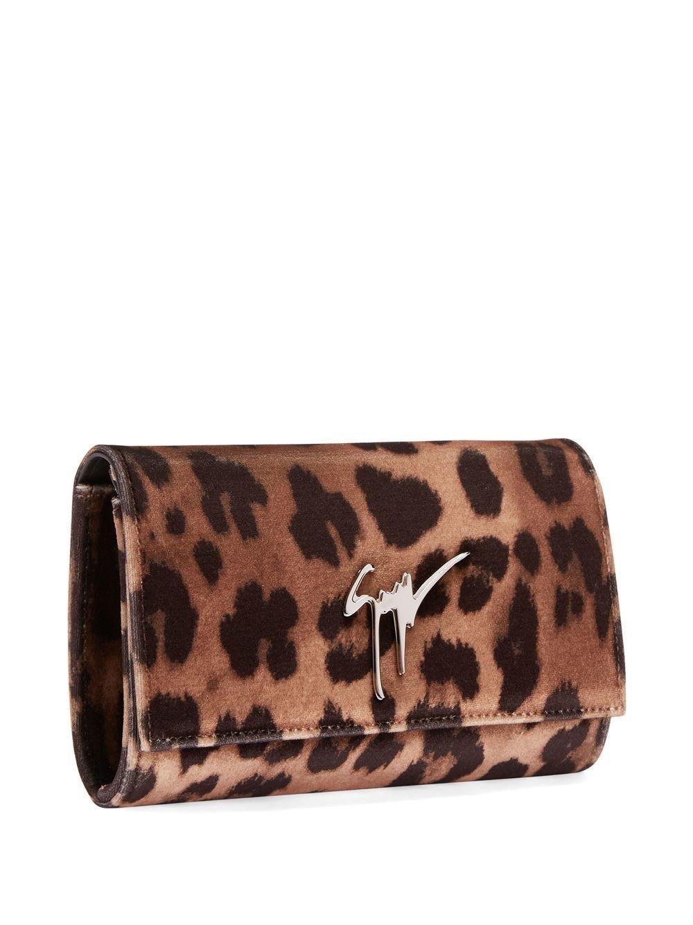 Giuseppe Zanotti Cleopatra Leopard-print Clutch Bag in Brown
