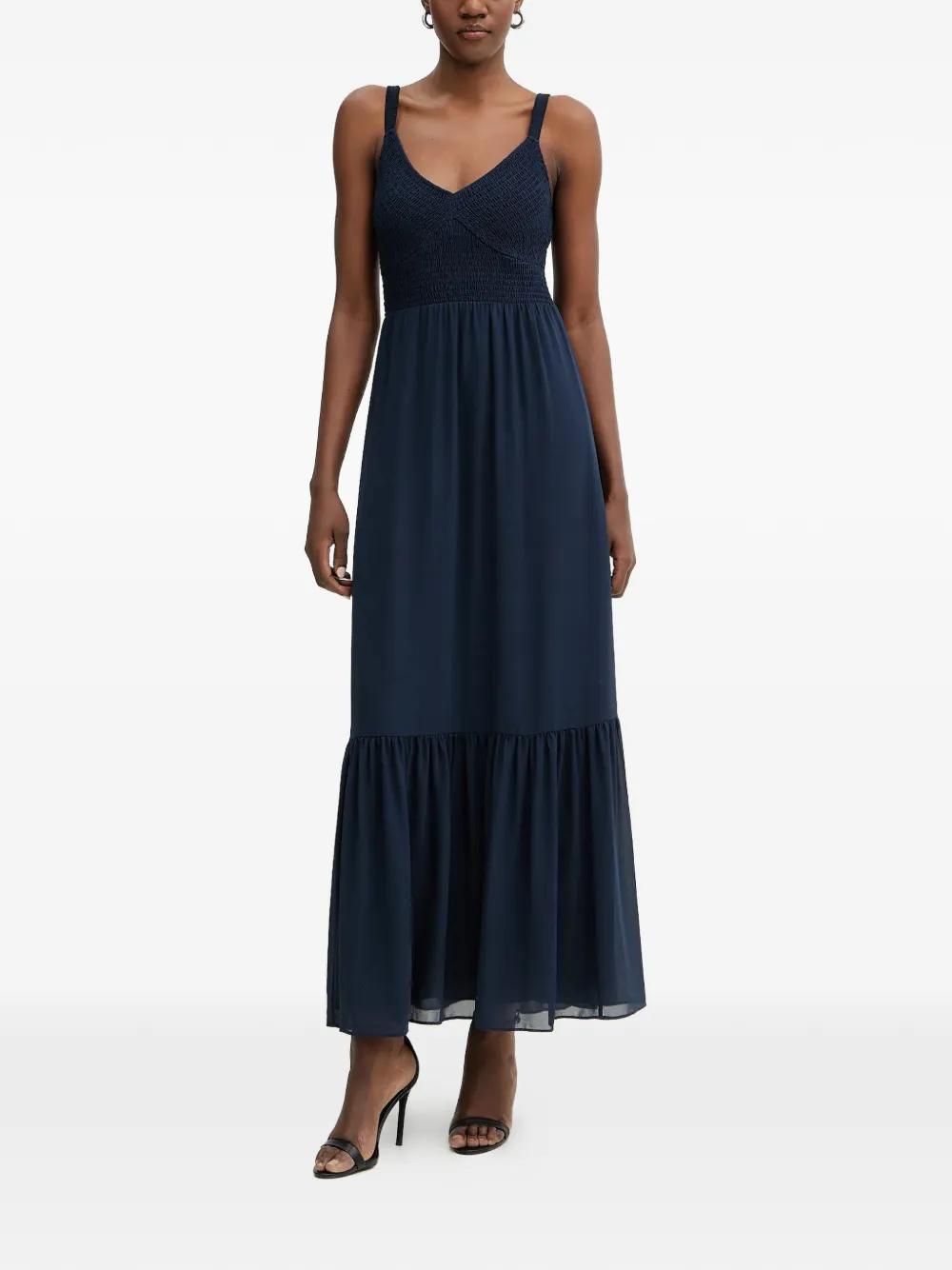 MICHAEL Michael Kors Smocked Ruffled Maxi Dress in Blue | Lyst Australia MICHAEL Michael Kors Smocked Ruffled Maxi Dress in Blue | Lyst Australia