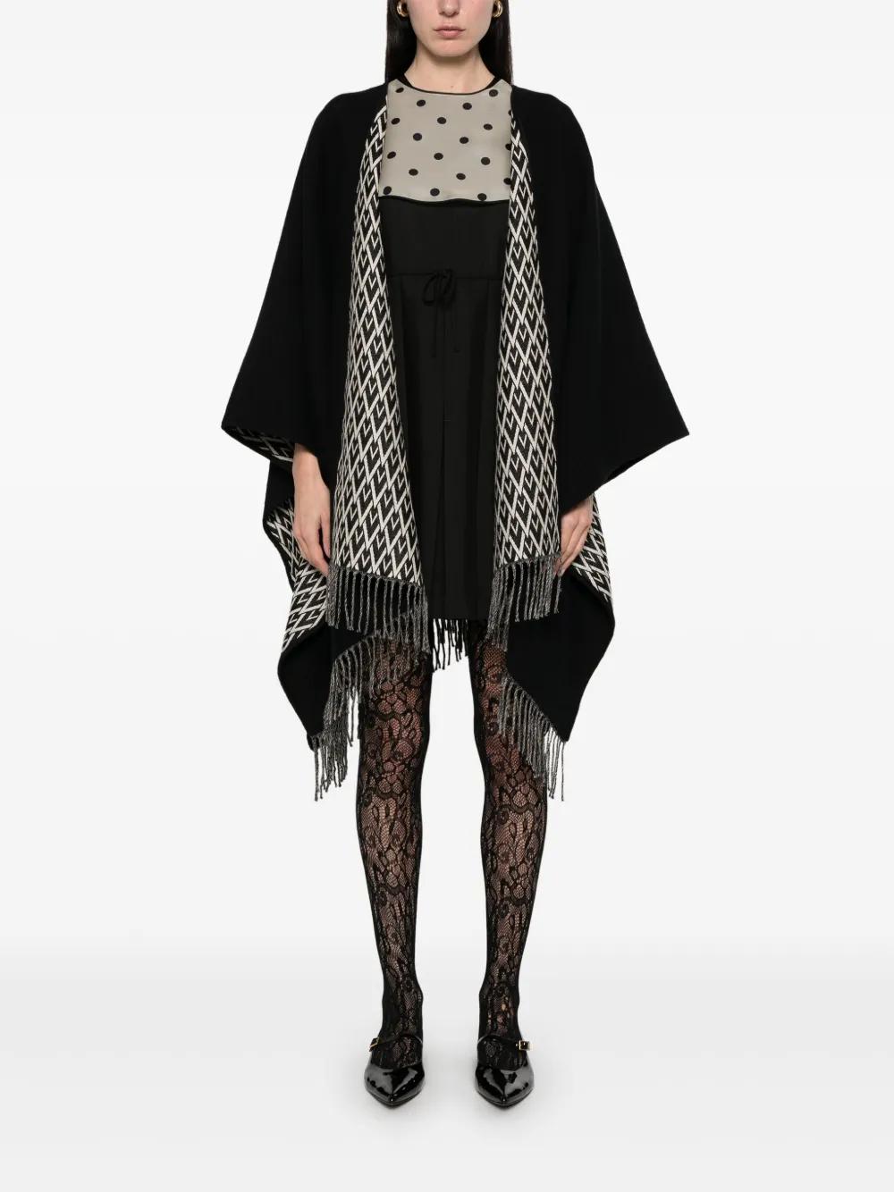VIP【送料関税込】VALENTINO FRINGED DOUBLE PONCHO Valentino Garavani Ponchos and poncho dresses for Women