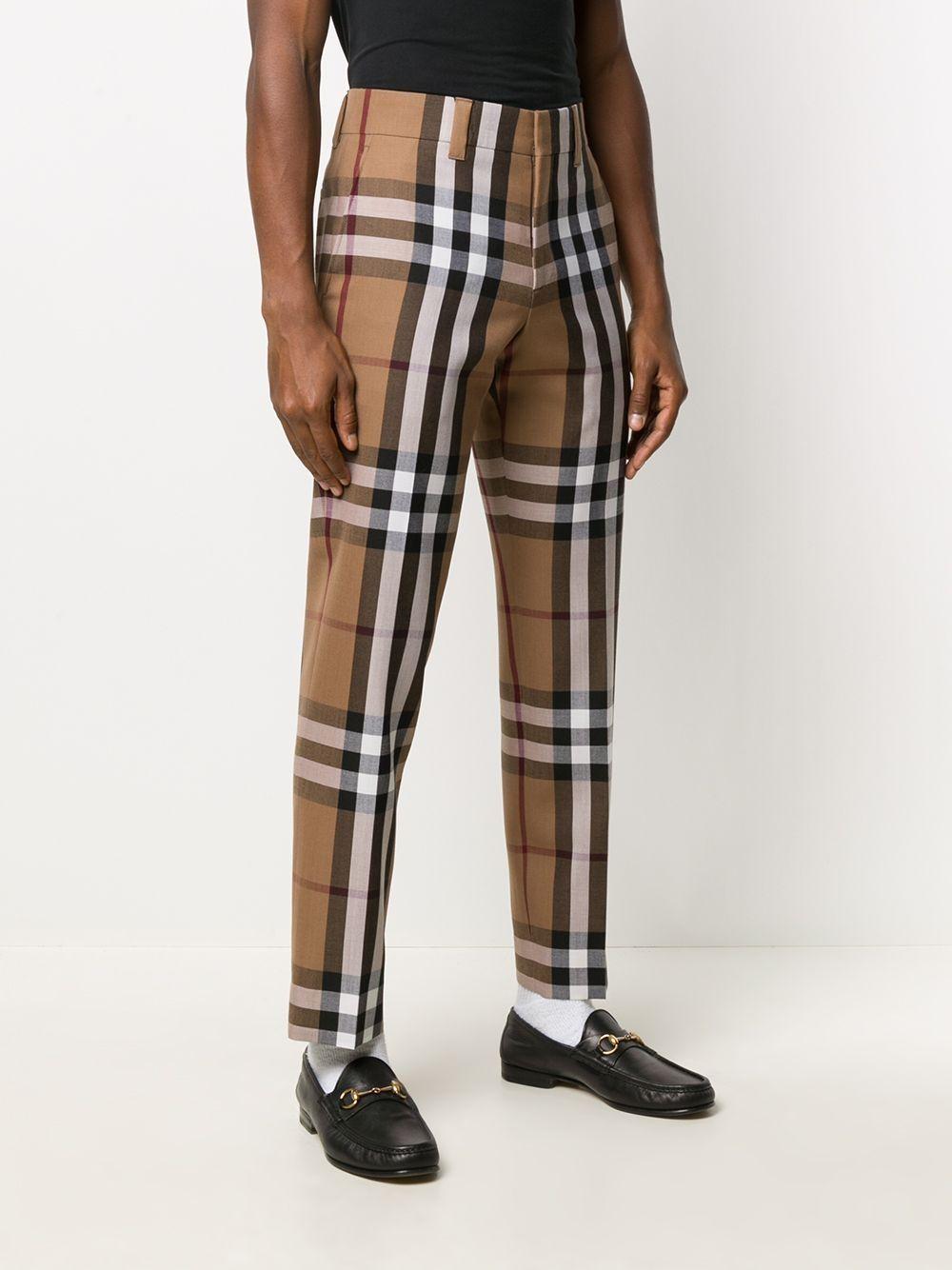 Burberry House Check Wool Trousers 50 Wool in Brown,Black,White 