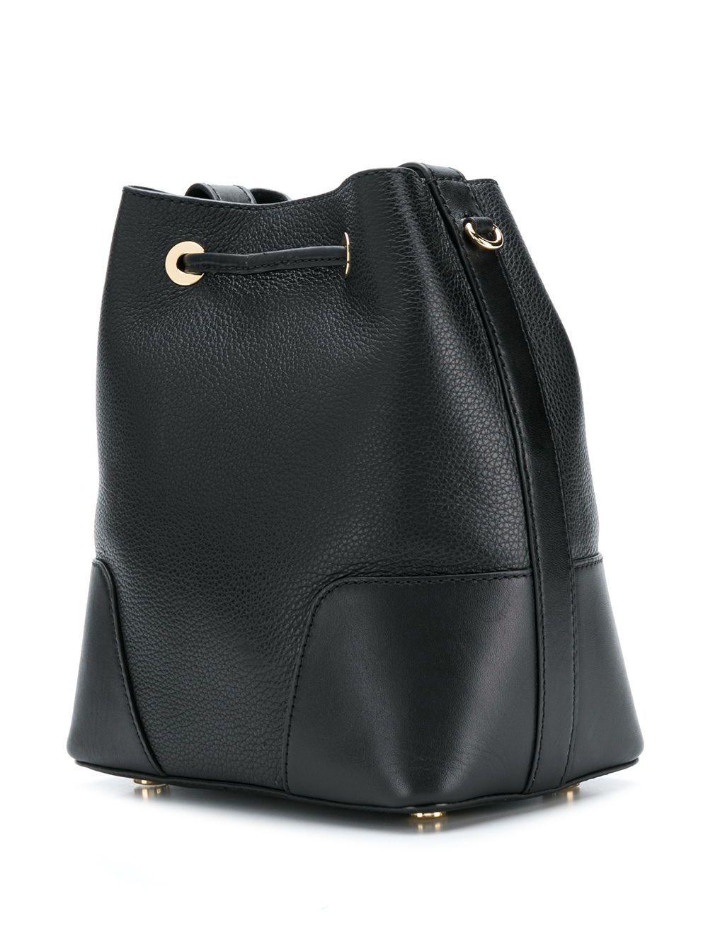 MICHAEL Michael Kors Leather Cary Small Bucket Bag in Black - Lyst