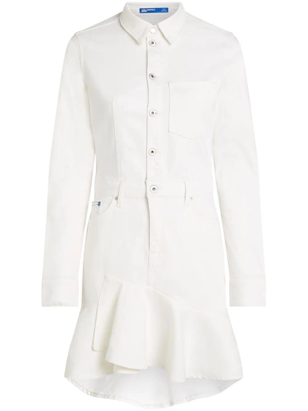 Organza Burnout Dress KARL LAGERFELD Women's Long Sleeve Collared  Shirtdress - Fit And Flare, Organza Burnout Karl Lagerfeld Dress