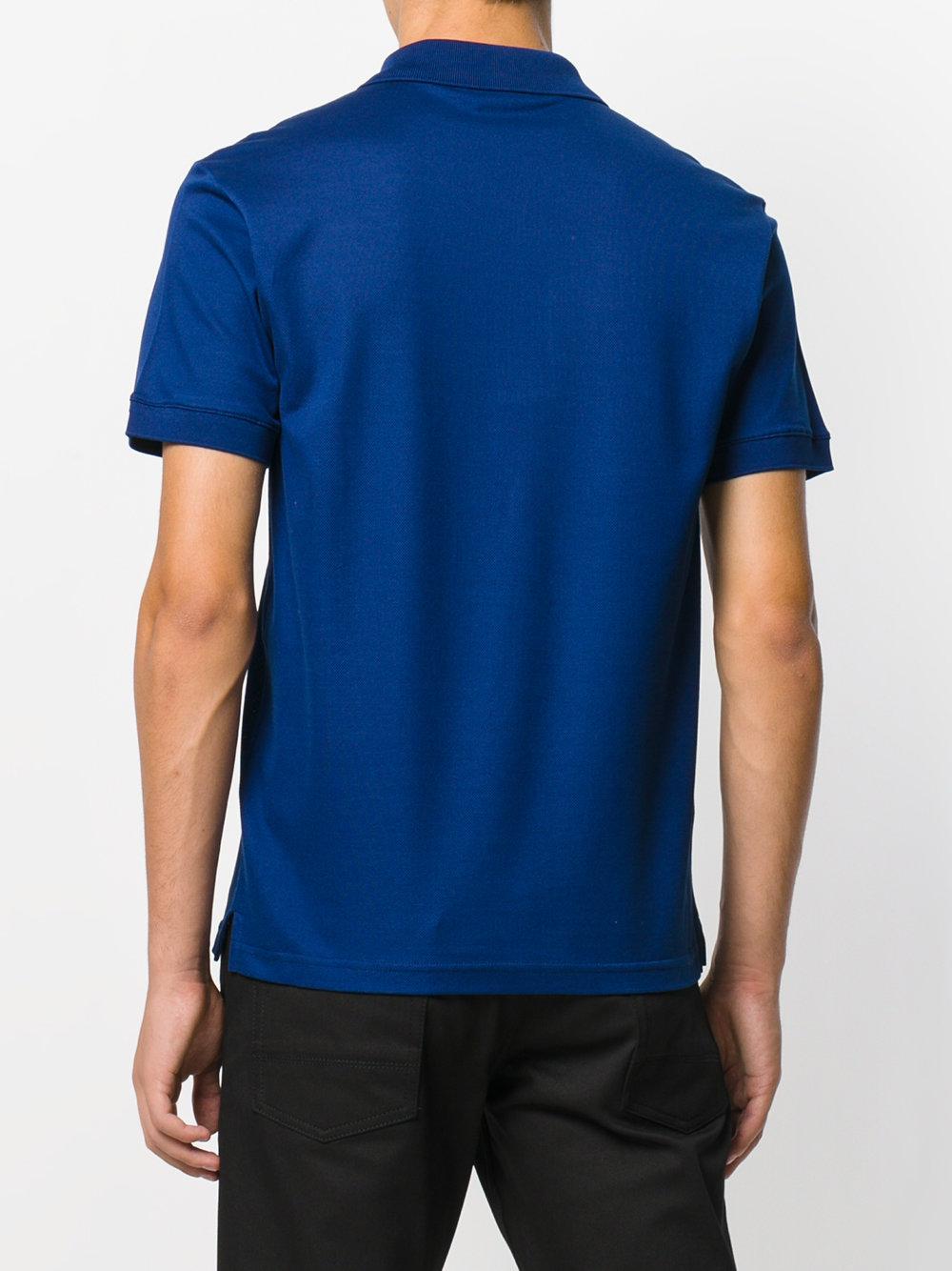 Alexander McQueen Cotton Peacock Feather Polo Shirt in Blue for Men - Lyst