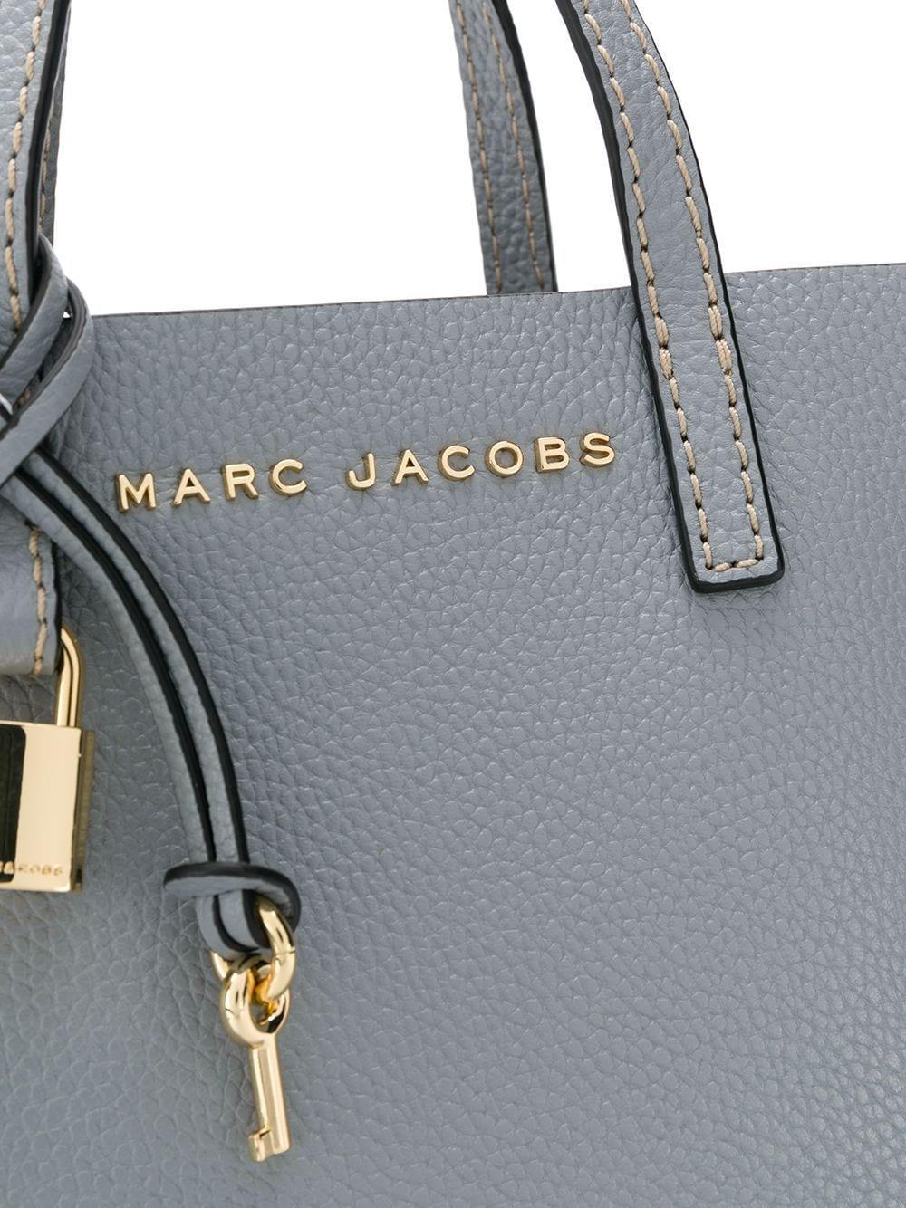 Marc Jacobs Leather The Grind Mini Tote Bag in Grey (Gray) Lyst