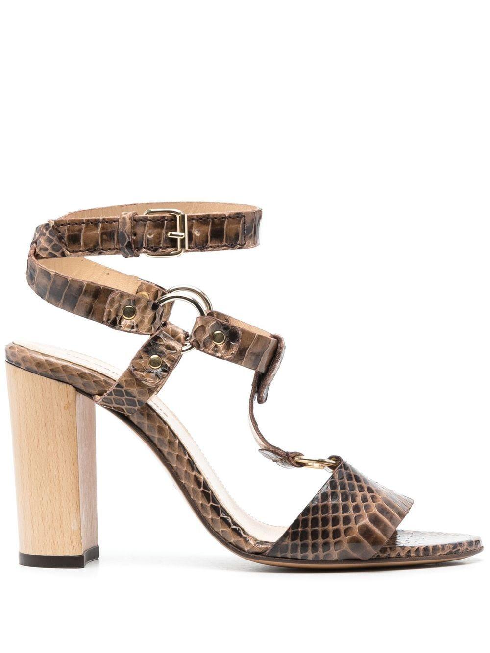 Tila March T-bar Crocodile-effect Sandals in Metallic | Lyst