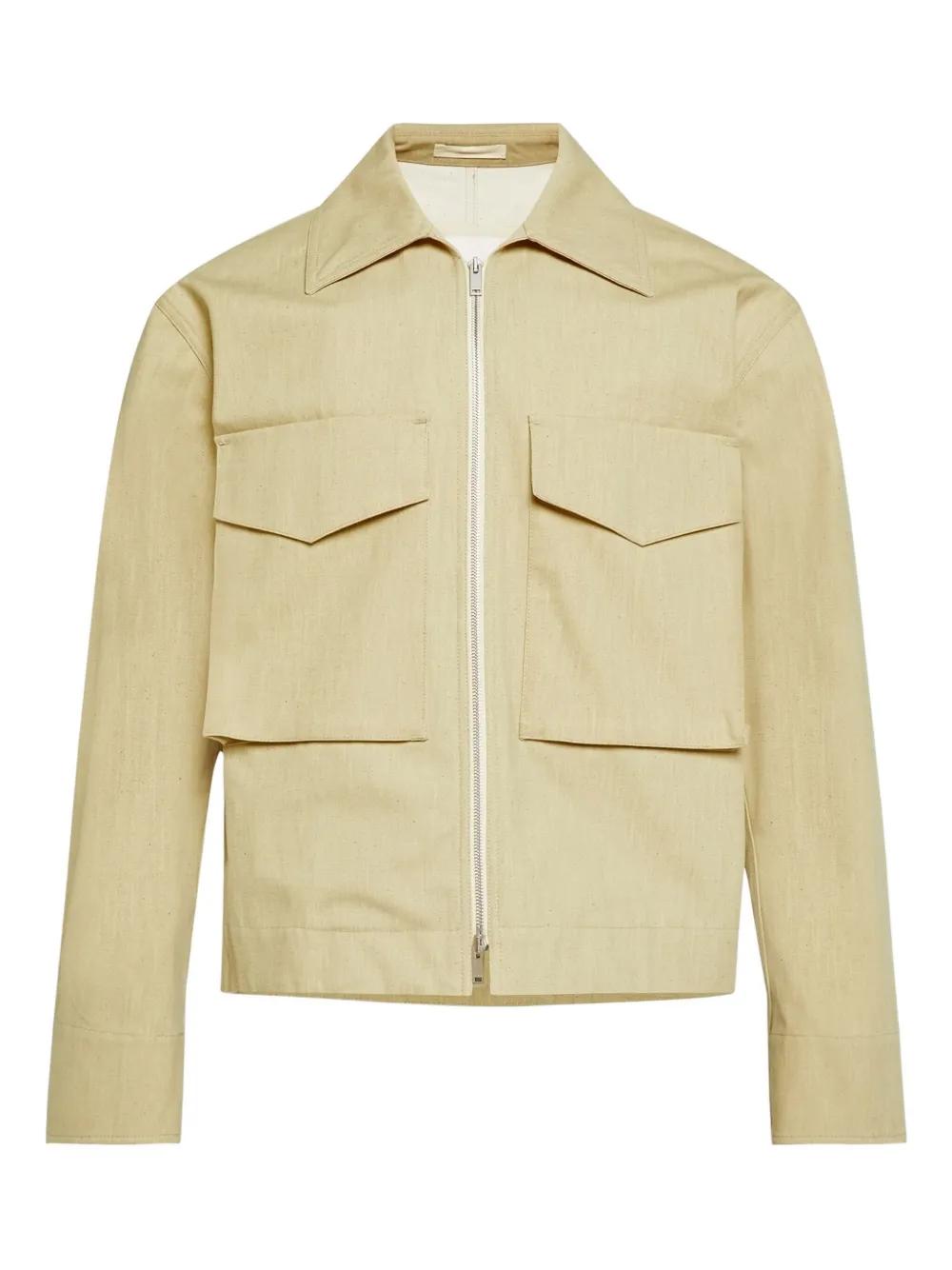 JIL SANDERアイボリー ジッパー付き カジュアルジャケット JIL SANDERアイボリー ジッパー付き カジュアルジャケット 楽天