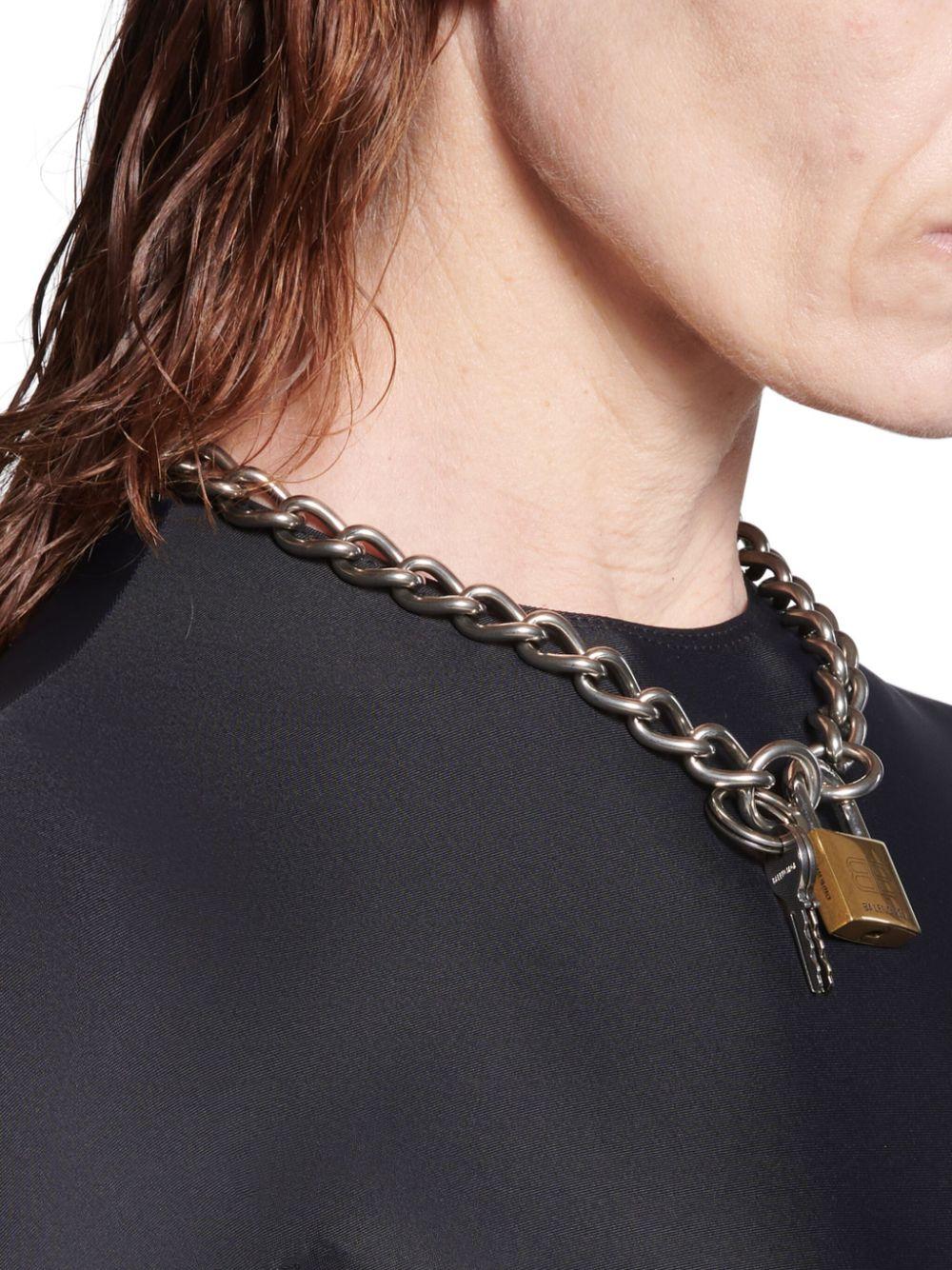 Balenciaga Halskette mit Locker-Anhänger in Mettallic | Lyst DE