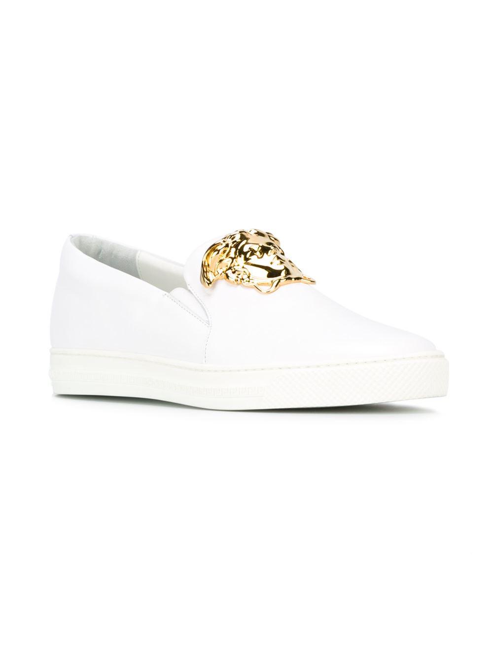 Versace Medusa Slip-on Sneakers in White for Men | Lyst